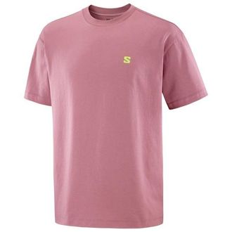 Salomon Round Logo Graph T-Shirt f&uuml;r Herren | rosa