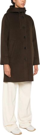 Aspesi Abrigo de lana boucl&eacute; cepillada - Coats - Mujer - Marr&oacute;n - XS