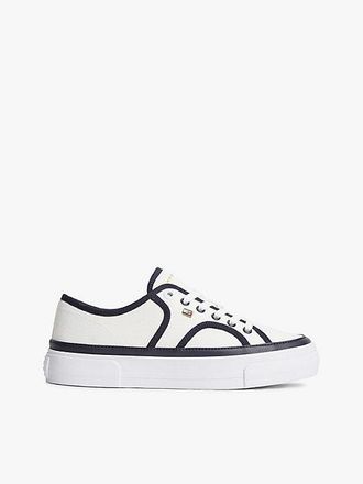 Tommy Hilfiger Contrast Piping Canvas Platform Trainers