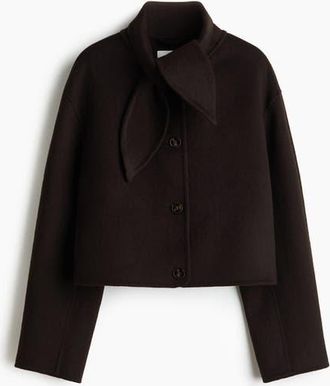 H&M Handmade Wool-blend Jacket in Dark Brown at Nordstrom, Size X-Small