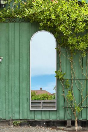MirrorOutlet White Framed Arched Garden Wall Mirror 71 X 24 (180CM X 60CM) | Size: 1 Pack