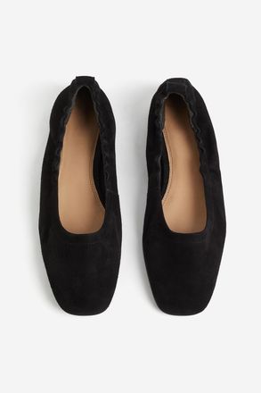 H&M Ballerinas aus Veloursleder - Schwarz