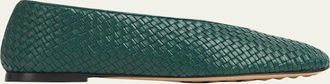 Bottega Veneta Micro Woven Nappa Leather Ballerina Flats