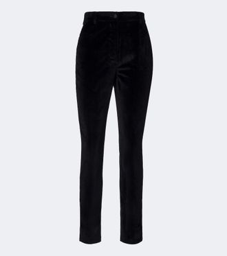 Dolce & Gabbana Cotton and silk velvet slim pants