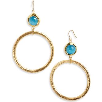 Karine Sultan Crystal Drop Hoop Earrings in Gold at Nordstrom