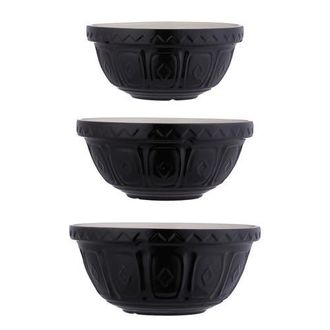 Mason Cash Color Mix 3 Piece Mixing Bowl Set in Black at Nordstrom