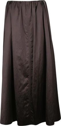 Alysi Lange satijnen rok - Dames - Maxi Rokken - Bruin - XS - Satijn - Rokken