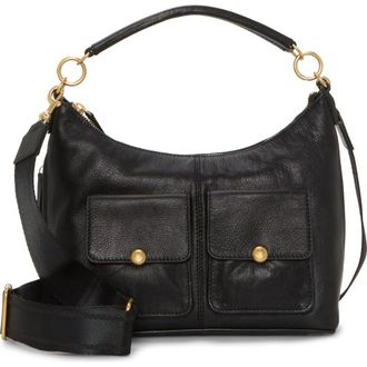 Vince Camuto Carly Leather Shoulder Bag in Black at Nordstrom