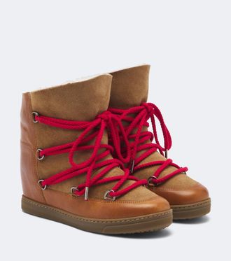 Isabel Marant Botas de nieve Nowles de piel y ante con borrego
