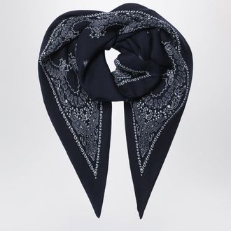 Destin Foulard bandana triangolare blu navy in lana