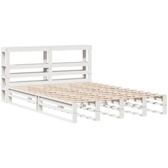 vidaXL Bed Frame without Mattress White 135x190 cm Double Solid Wood Pine Vidaxl