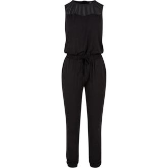 Urban Classics Dames/Dames technisch lange jumpsuit van mesh (Zwart)