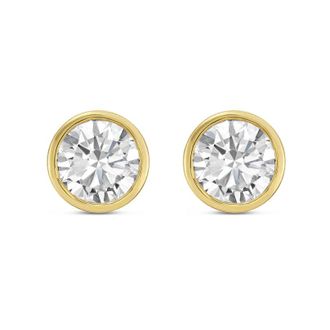 Diana M. Jewels 14KT YELLOW GOLD LAB GROWN ROUND STUDS IN A BEZEL SETTING WEIGHING 7.00 CTS TW