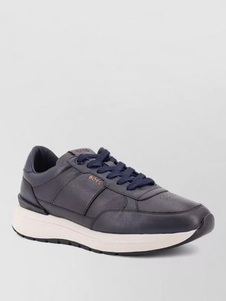 HUGO BOSS leather sneakers low profile contrast sole