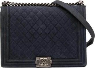 Chanel Pre-owned Large Boy Flap Bag - Dames - Vintage Schoudertas - Blauw - ONE Size - Vintage