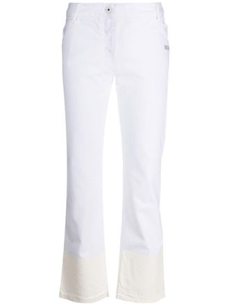 Off-white contrast hem mid-rise jeans - women - Cotton/Cotton - 25