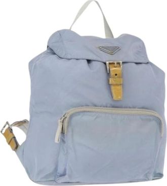 Prada Pre-owned Backpacks, female, Blue, Size: ONE SIZE Pre-owned Vintage Nylon Backpack