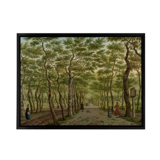 Artery8 La Fargue Herepad In The Hague Framed Canvas Wall Art Print in Green | Size: W24 x H32