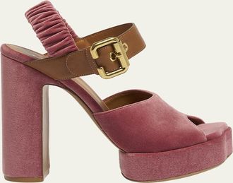 Chlo&eacute; Aria Ankle-Strap Platform Sandals