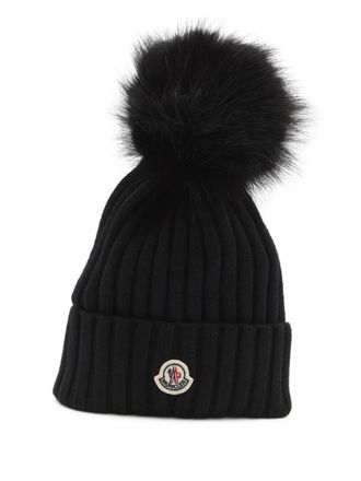 Moncler Hat Knit Wool Pon Pom