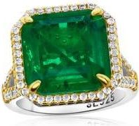 Suzy Levian Gala Cubic Zirconia Halo Engagement Ring in Green at Nordstrom Rack, Size 6