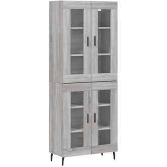 vidaXL vidaXL Credenza Grigio Sonoma 69,5x34x180 cm in Legno Multistrato