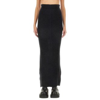 Rick Owens Maxi Skirts, female, Black, Size: M Pillar Skirt