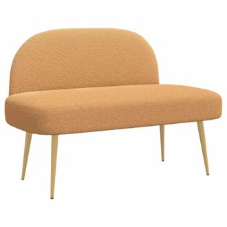 vidaXL Banco Tapizado Con Respaldo Beige 110 X 60 X 76 Cm Boucl&eacute; Vidaxl