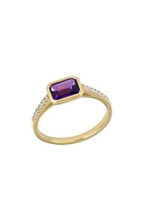 Bony Levy El Mar Diamond & Amethyst Ring in Amethyst/18K Yellow Gold at Nordstrom Rack, Size 6.5