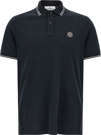Stone Island Blue Logo Patch Polo