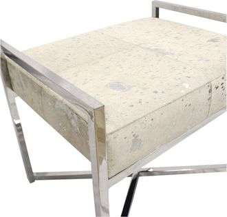 Pasargad Home Safari Cowhide Silver Bench