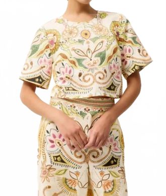 Marie Oliver Drew Button Back Top In Haven