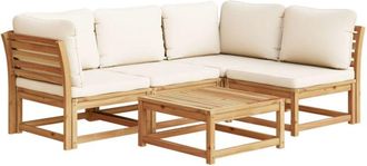 vidaXL Juego De Muebles Jard&iacute;n 5 Pzas Con Cojines Madera Maciza Acacia Vidaxl