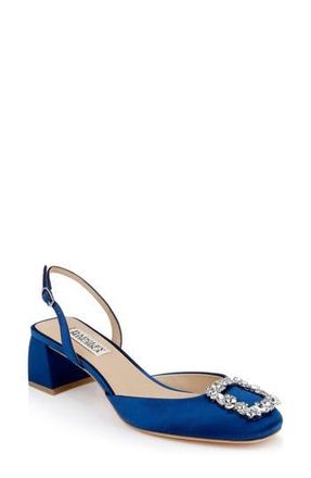 Badgley Mischka Vivia Slingback Pump in Blue Satin at Nordstrom Rack, Size 7.5