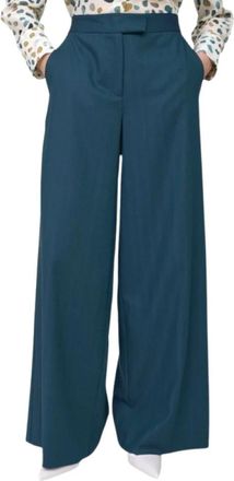 Marella Wijde broek - Dames - Wijde Broeken - Blauw - S - Broeken
