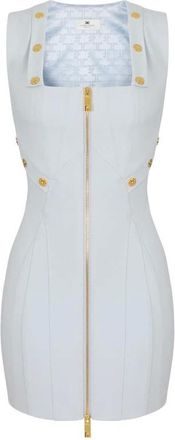 Elisabetta Franchi Dames, Jurken, Blauw, Maat: XL Katoen