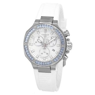 Tissot T-Race Chronograph Quartz White Mother of Pearl Dial Watch T1418179711100