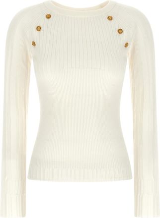 Balmain White 3 buttons sweater