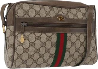 Gucci Pre-owned Cross Body Bags, female, Beige, Size: ONE SIZE Pre-owned Vintage GG Canvas Shoulder Bag
