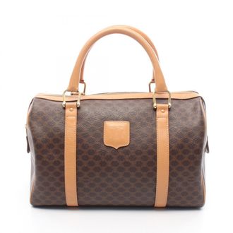 Celine Brown Coated Canvas Leather Handbag Tote Bag (Pre-Owned)
