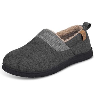 Garonne Womens Memory Foam Slippers for Indoor/Outdoor Womens Slippers with Non-Slip Rubber Sole, gray, 6.5 UK