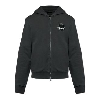 Moncler Zip-throughs, male, Black, Size: L Sweatshirt with patch