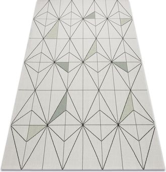 RugsX Rugsx - Alfombra De Cuerda Sisal Color 19447/062 Rombos Tri&aacute;ngulos Crema White 200x290 Cm