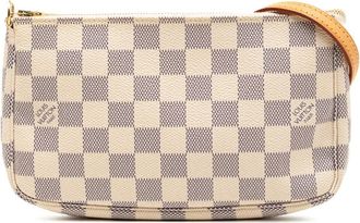 Louis Vuitton Borsa a spalla Pochette Accessoires in tela Damier Azur 2006 - Bianco