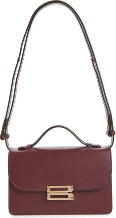 Victoria Beckham The Mini Dorian Leather Shoulder Bag in Burgundy at Nordstrom