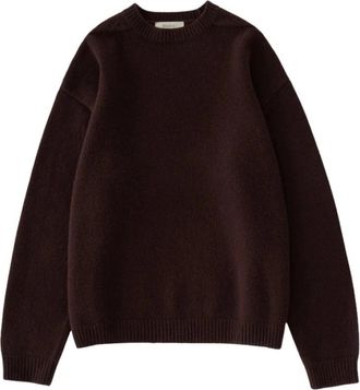 STUDIO NICHOLSON Hemyl Knit - Heren - Ronde hals truien - Bruin - XS - Wol - Truien & Vesten