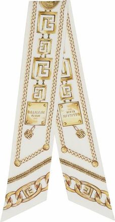 Balmain Printed Silk Bandana With Balmain Chains Pattern in Gold at Nordstrom