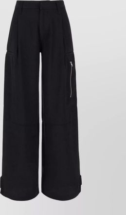 Ami acetate blend cargo pants with adjustable hemline