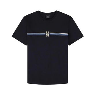 A|X Armani Exchange T-shirt met ronde hals - Heren - T-shirts - Blauw - M - Katoen - Tops