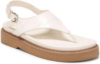 Naturalizer Laurel Slingback Platform Sandal in Warm White Croc Embossed at Nordstrom, Size 11